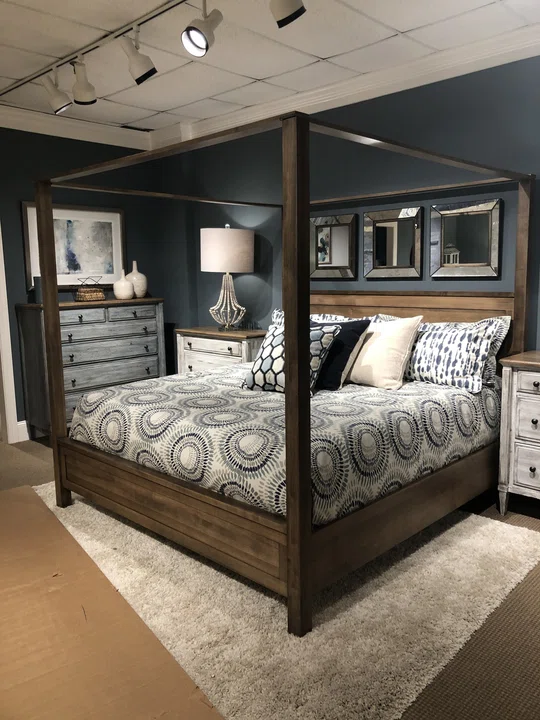 191 Studio 19 Poster Bed in Desert Sand Finish with 181 Escarpment pieces