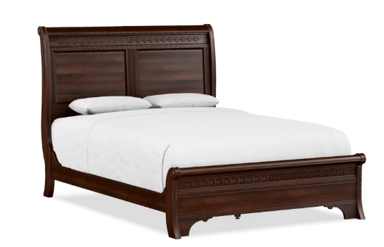 George Washington Architect Sleigh Bed W/Low Footboard