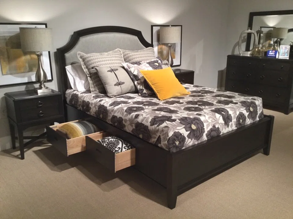 Glen Terrace showing drawer storage capabilities in Black Stain