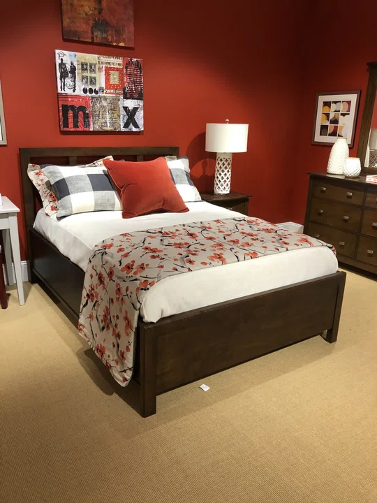Perfect Balance Low Profile Bed and Montgomery in Candlelight Cherry Finish