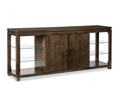 Solid Accents Glass Shelf Console Cabinet